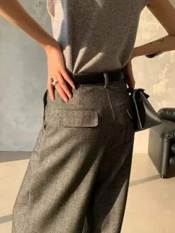 COMMENSE High Waist Pleated Pants Without Belt* Pants|Bottoms