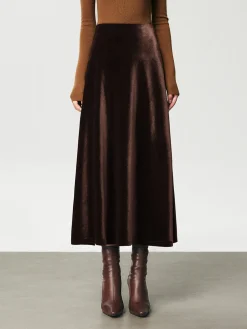 COMMENSE High Waist Velvet Maxi Skirt* Skirts|Bottoms