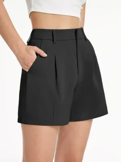 COMMENSE High Waisted Pastel Trouser Shorts* Shorts|Bottoms