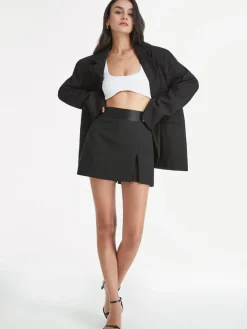 COMMENSE High Waisted Satin Band Mini Skort* Skirts|Bottoms