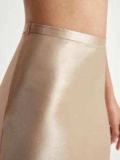 COMMENSE High Waisted Satin Flowy Midi Skirt* Skirts|Bottoms