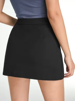 COMMENSE High Waisted V-Line Mini Skirt With Shorts Lining* Shorts|Skirts