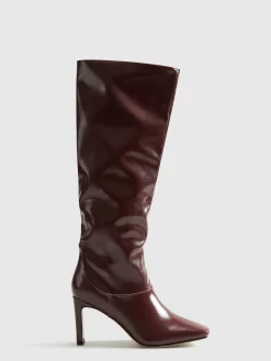 COMMENSE High-Heel Square Toe Knee-High Boots* Shoes|Accessories