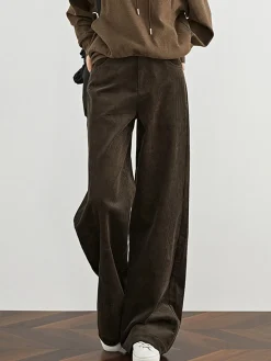 COMMENSE High-Waist Corduroy Draped Pants* Pants|Bottoms