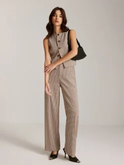 COMMENSE High-Waist Plaid Belted Pants* Pants|Matching Sets