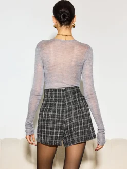 COMMENSE High-Waist Plaid Wide-Leg Shorts* Bottoms
