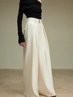 COMMENSE High-Waist Pleated Wide-Leg Pants* Pants|Bottoms