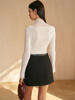 COMMENSE High-Waist Slit A-Line Skirt Without Belt* Matching Sets|Bottoms