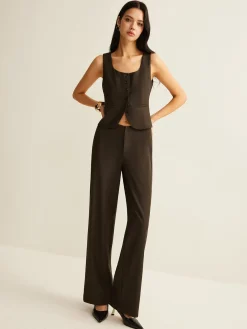 COMMENSE High-Waist Straight Pants* Pants|Matching Sets