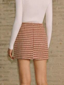 COMMENSE High-Waist Textu A-Line Zipper Skirt* Bottoms
