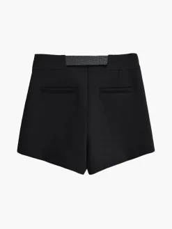 COMMENSE Hig-Waist Zipper Jersey Shorts With Belt* Bottoms