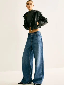 COMMENSE Hooded PU Leather Crop Jacket* Outerwear|Crop Tops