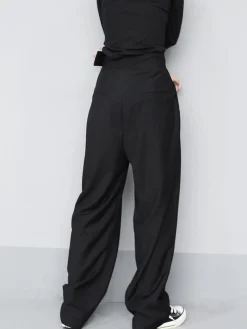 COMMENSE Hook-and-Loop Fastener Wide Leg Velcro Pants* Wide Leg|Pants
