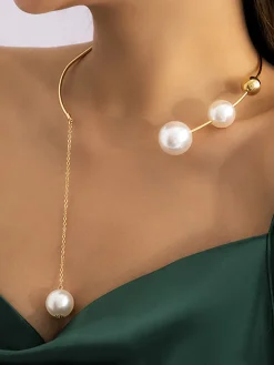 COMMENSE Imitation Pearl Choker Pendant Necklace* Necklaces|Accessories