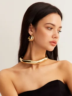 COMMENSE Irregular Lava Chunky Open Choker* Necklaces|Accessories
