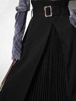 COMMENSE Irregular Package Belted Midi Skirt* Skirts|Bottoms