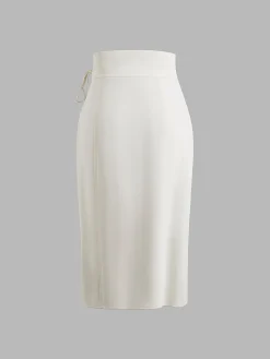 COMMENSE Isla Ivory Midi Skirt* Skirts|Bottoms