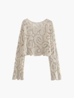COMMENSE Island Mood Crochet Cover Up Top* Sweater Tops|Sweaters & Cardigans