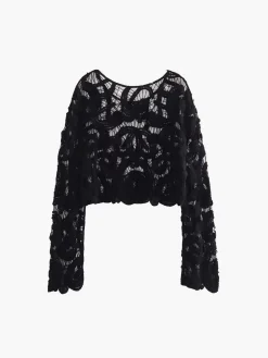 COMMENSE Island Mood Crochet Cover Up Top* Sweater Tops|Sweaters & Cardigans