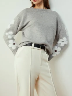 COMMENSE Jacquard Floral Knit Top* Sweater Tops|Sweaters & Cardigans