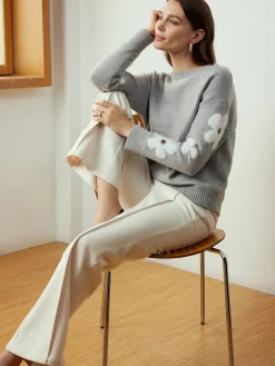 COMMENSE Jacquard Floral Knit Top* Sweater Tops|Sweaters & Cardigans