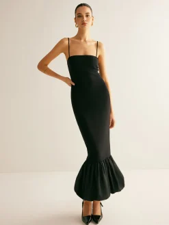 COMMENSE Jersey Slim Cami Bubble Dress* Black Dresses|Casual Dresses