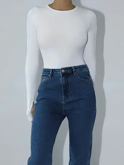 COMMENSE Keyhole Cutout Long Sleeve Bodysuit* Sweater Tops|Bodysuits