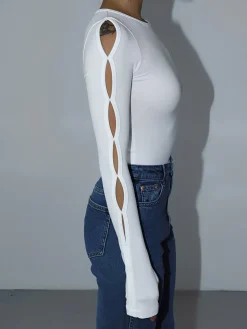 COMMENSE Keyhole Cutout Long Sleeve Bodysuit* Sweater Tops|Bodysuits