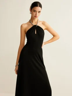 COMMENSE Keyhole Neckline Sleeveless Halter Dress* Dresses