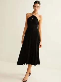 COMMENSE Keyhole Neckline Sleeveless Halter Dress* Dresses
