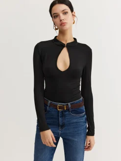 COMMENSE Keyhole Neckline Thin Bodysuit* Bodysuits|Bodysuits