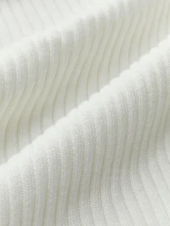 COMMENSE Knit Ribbed Crew Neck Asymmetric Top* Sweater Tops|Sweaters & Cardigans