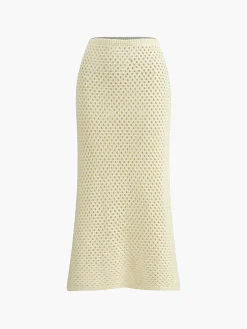 COMMENSE Knitted Beaded Midi Skirt Set* Skirt Sets|Long Sleeve Sets