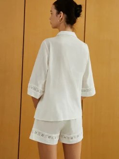 COMMENSE Knotted Cutout Half Sleeve Top With Shorts Set* Shorts Sets|Shorts