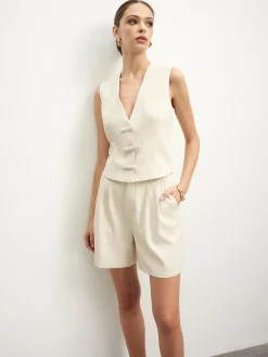 COMMENSE Knotted Sleeveless Shorts Set* Shorts Sets|Shorts