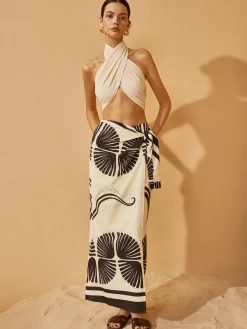 COMMENSE Knotted Wrap Floral Skirt* Skirts|Bottoms