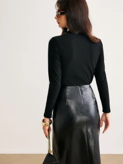 COMMENSE Lace Detail Slim Knit Top* Sweater Tops|Sweaters & Cardigans