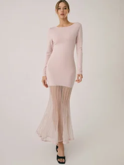 COMMENSE Lace Hem Mermaid Midi Sweater Dress* Sweater Dresses|Work Dresses