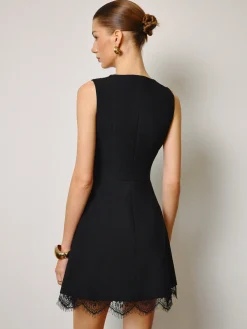 COMMENSE Lace Hem Metal-Detail Tank Dress* Dresses