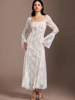 COMMENSE Lace Ruffle Flowy Dress* Dresses