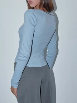 COMMENSE Lace Trim Long Sleeve Crop Top* Sweater Tops|Crop Tops