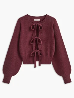 COMMENSE Lace Up Bow Cardigan* Cardigans|Sweaters & Cardigans