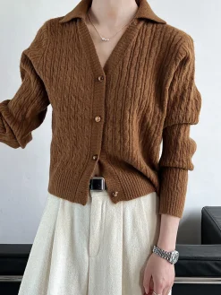 COMMENSE Lapel Button Short Cardigan* Cardigans|Sweaters & Cardigans