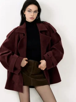 COMMENSE Lapel Loose Suede Jacket* Outerwear|Jackets