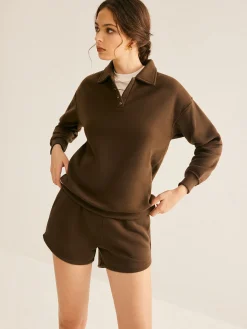 COMMENSE Lapel Plain Shorts Set* Matching Sets
