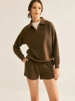 COMMENSE Lapel Plain Shorts Set* Matching Sets
