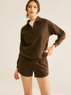COMMENSE Lapel Plain Shorts Set* Matching Sets