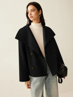 COMMENSE Large Collar Tweed Coat* Outerwear|Coats