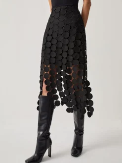 COMMENSE Laser Cut Multi Circle Double Layered Skirt* Skirts|Bottoms