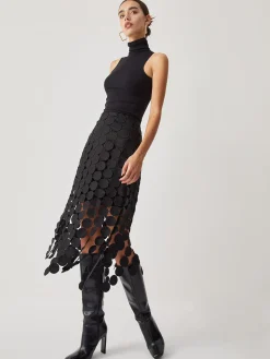COMMENSE Laser Cut Multi Circle Double Layered Skirt* Skirts|Bottoms